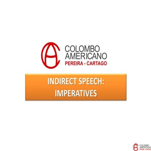 C13 U5 Project   indirect speech imperatives