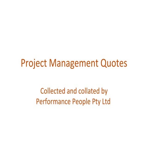 Project Management Quotes Pipe