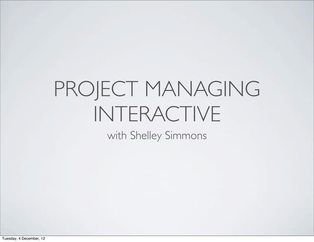 Interactive Project Management Work...