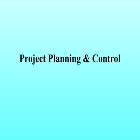 Project planning-and-control