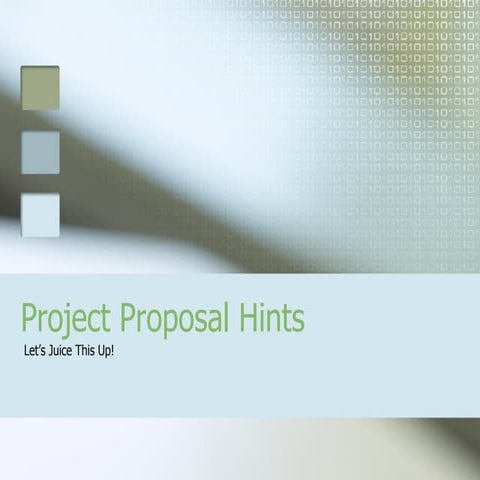 Project  Proposal  Hints