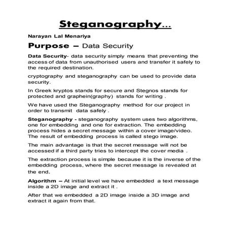 Steganography