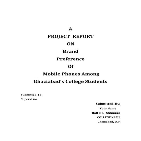 A project report on brand preference of mobile phones | DOC