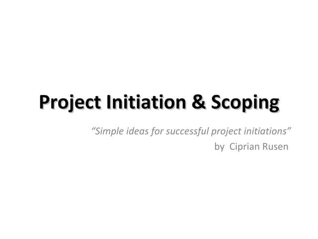Project Initiation and Scoping