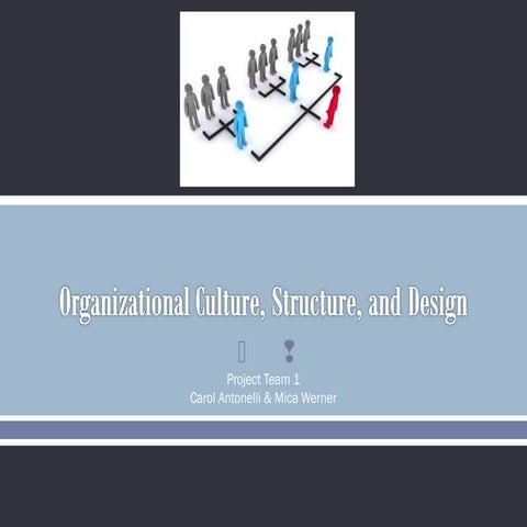 Organizational Culture, Structure and Design