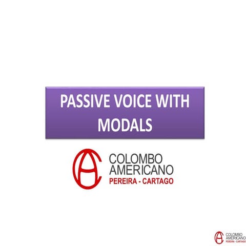 C16 U6 Project   the passive voice with modals.