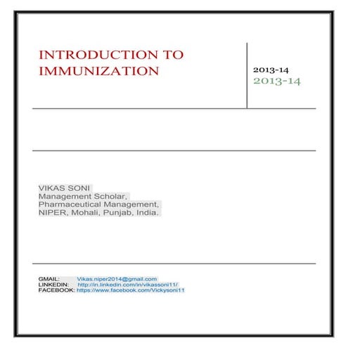 INTRODUCTION TO IMMUNIZATION