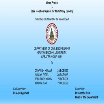 Base isolation method System for Multi storey Building | PPTX