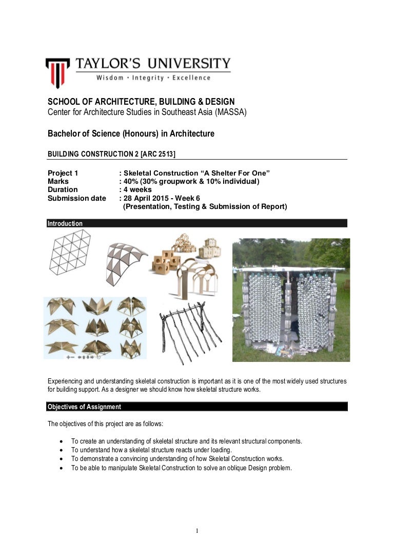 Building Construction Project 1 Brief