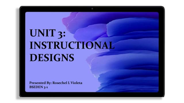 Instructional Design Project 1 violeta, rosechel l bseden 3-1