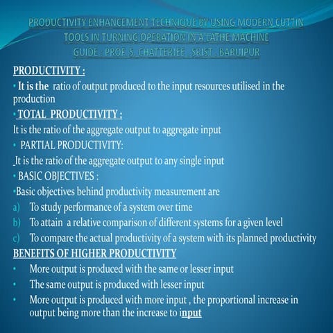 Project 21, productivity