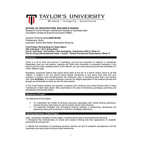 FNBE 0115 - CTS PROJECT 2 BRIEF