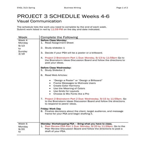 Project 2 visual_communication_schedule