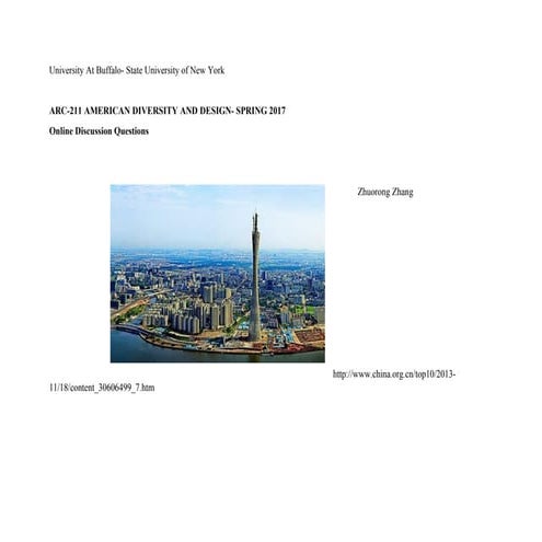 ARC-211:American Diversity and Design:Zhuorong Zhang