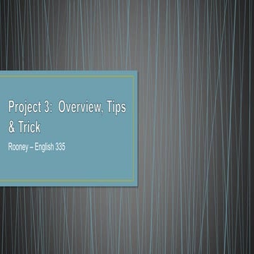 English 335 Project 3 overview
