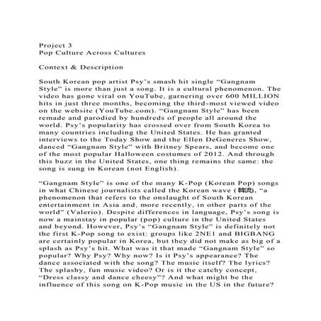 Project 3Pop Culture Across Cultures Context & Description.docx