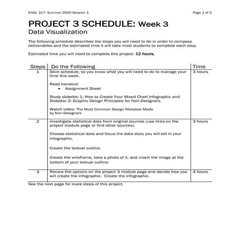 Project3 Schedule Steps Engl317 Summer2021