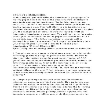 HIS 100 Project 2 Historical Context and Introduction Guide.docx