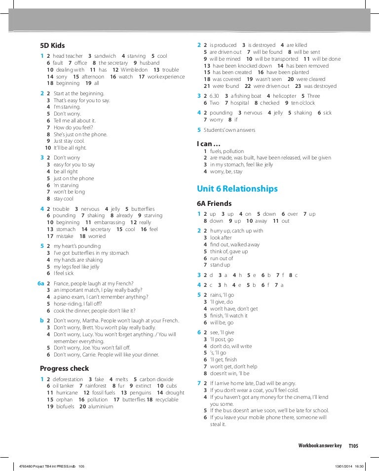 Project 4th Edition Workbook 4 Answer Key