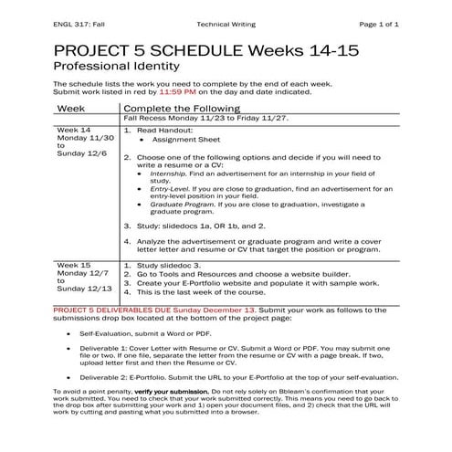 Project5 schedule engl317_ada-fall
