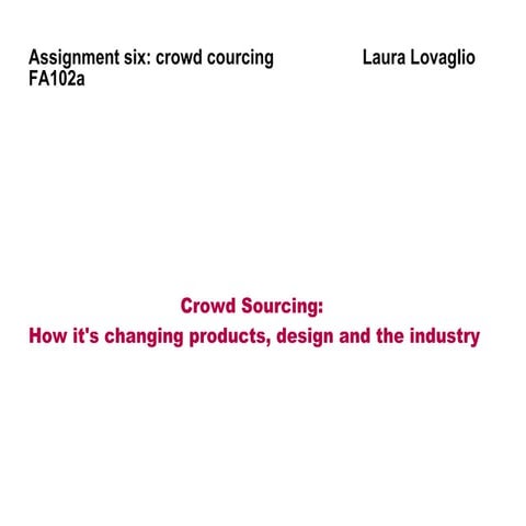 Project #6 Crowd Sourcing 