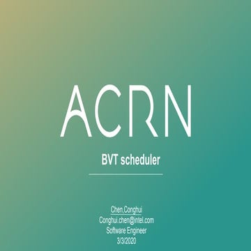 Project ACRN CPU sharing BVT scheduler in ACRN hypervisor