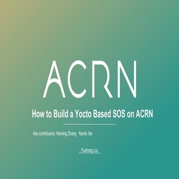 Project ACRN how to build a Yocto Project-based SOS