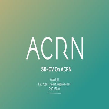 Project ACRN SR-IOV on ACRN