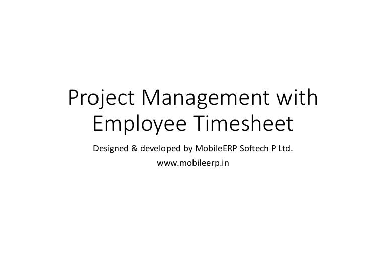 Project ERP with timesheet management