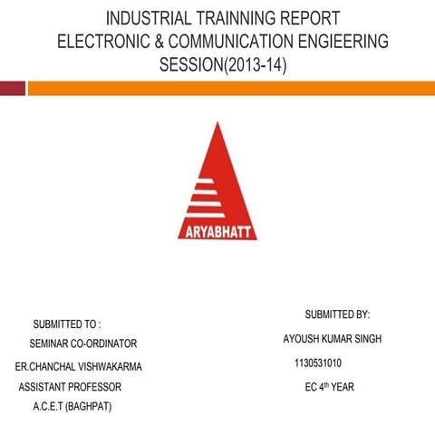 6 weeks training on Embedded System