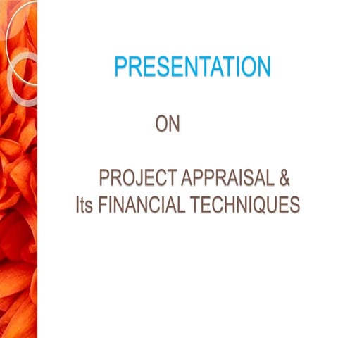 Project appraisal for financial markets
