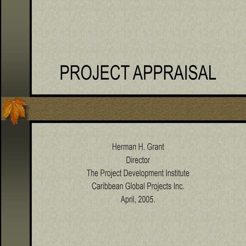 PROJECT APPRAISAL PRESENTATION in civil engineering