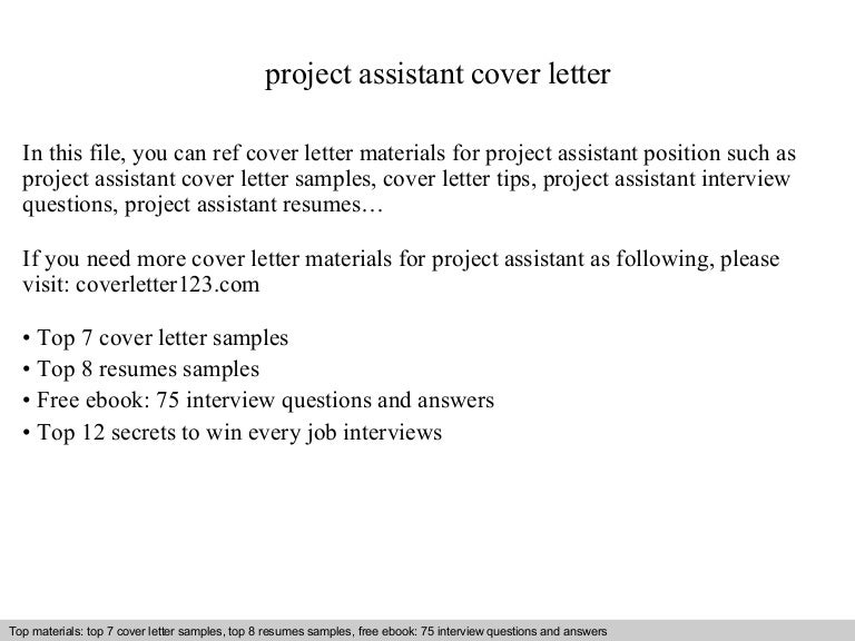 cover letter for project assistant position
