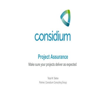 Project assurance - make sure your projects delivers as expected