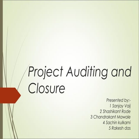 Project audit and closure