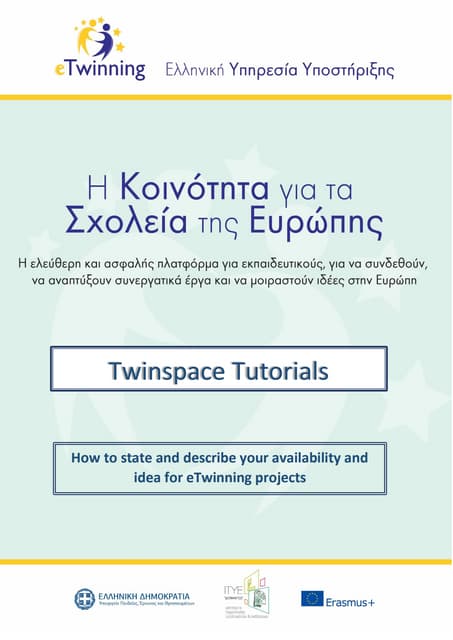 How to state and describe your availability and idea for eTwinning projects