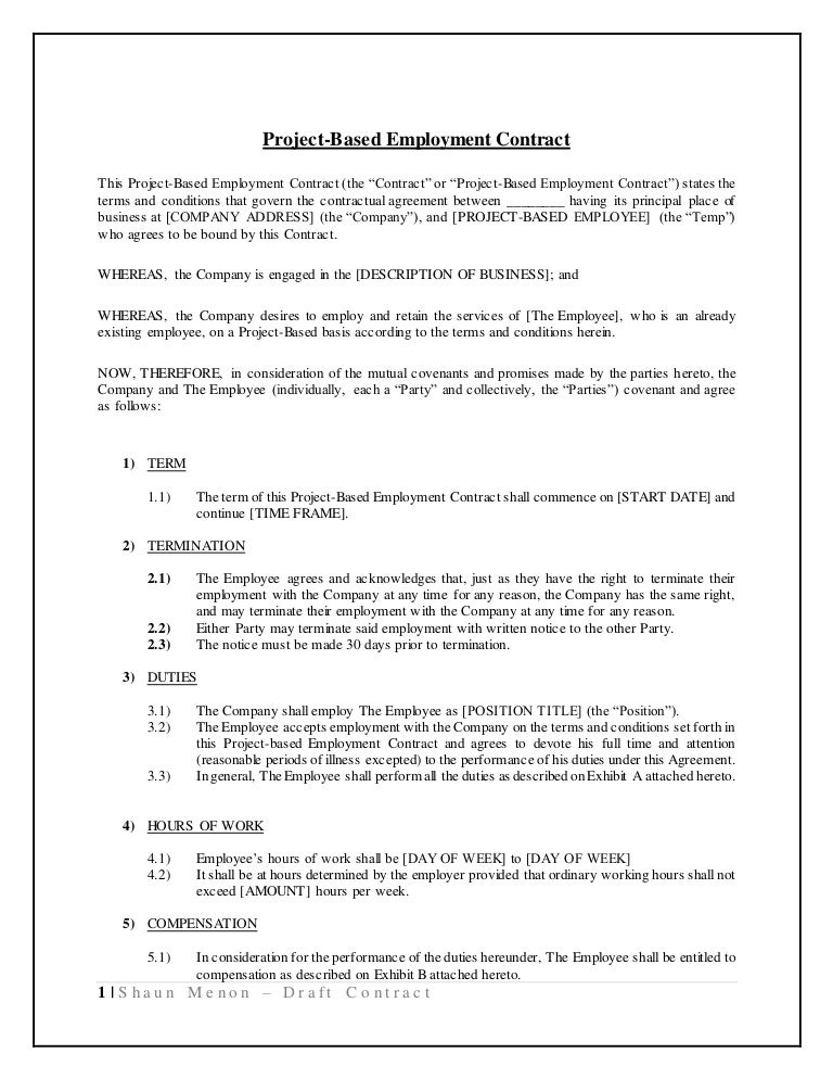 project based employment contract