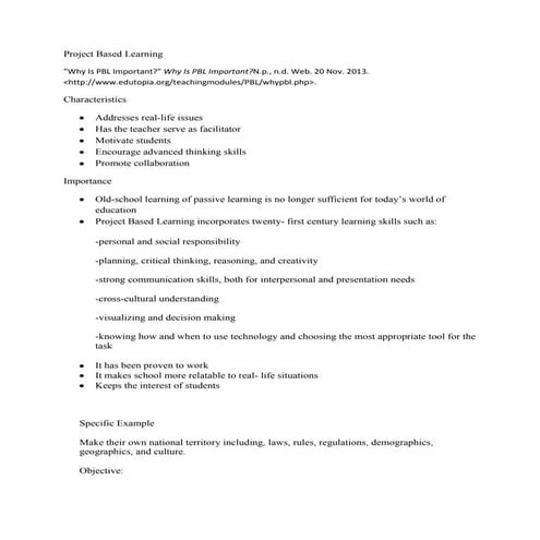 Project Based Learning