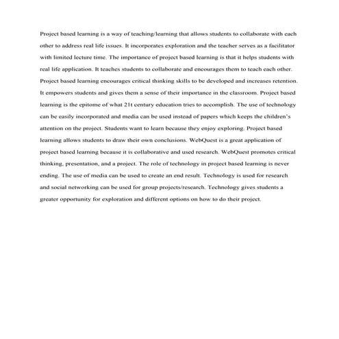 Project based learning