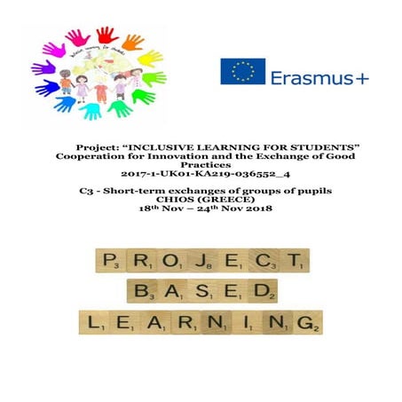 Erasmus+ Project  Based  Learning  activities for  Inclusion 