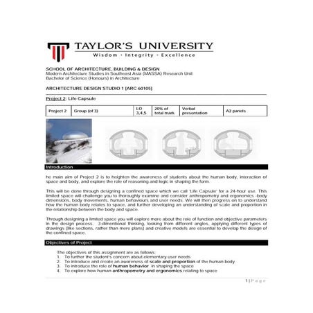 Project brief 2 architecture studio 1. march 2014