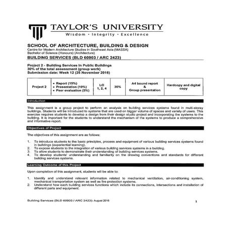 SEM 4 : PROJECT 2 BRIEF BUILDING SERVICES | PDF