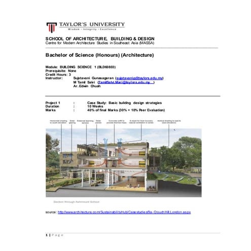 SEMESTER 3 : PROJECT 1 BRIEF BUILDING SCIENCE 1 | PDF