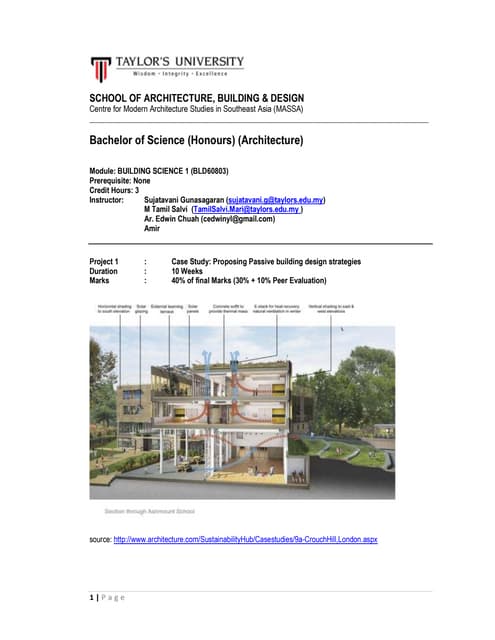 SEMESTER 3 : PROJECT 1 BRIEF BUILDING SCIENCE 1 | PDF