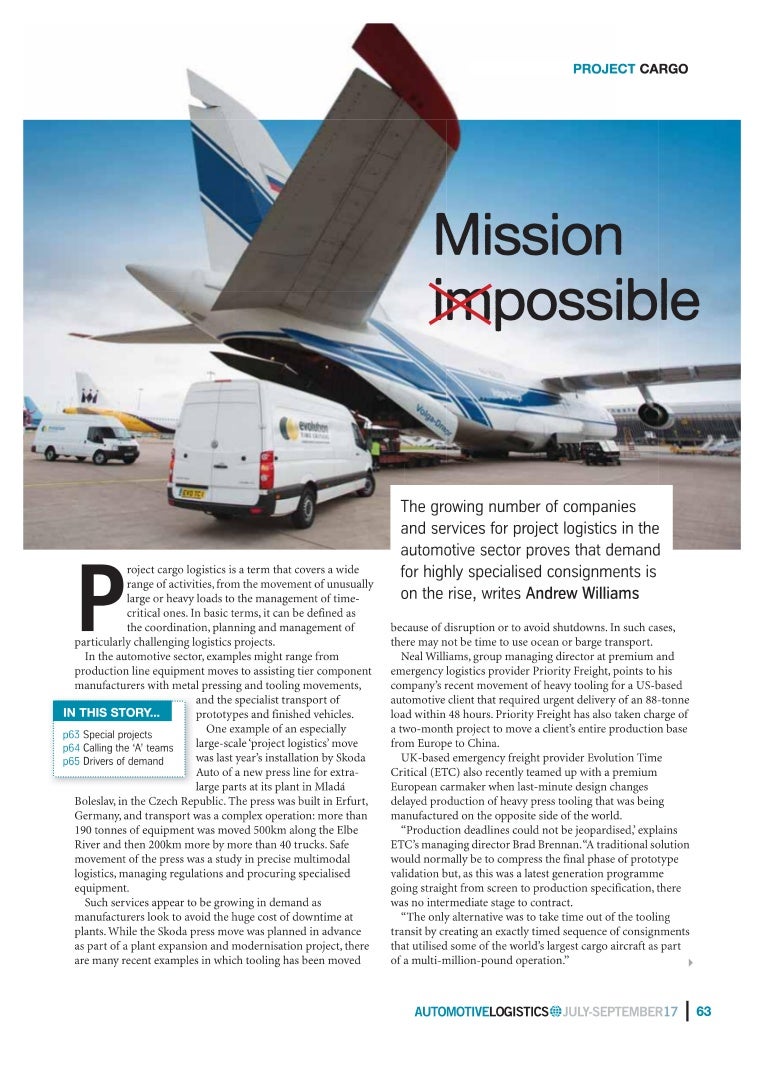 Project cargo Automotive Logistics Magazine