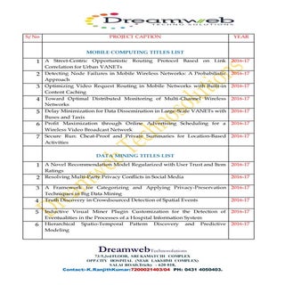Project center in trichy @ieee 2016...