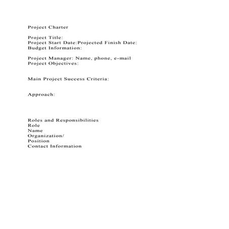 Project CharterProject Title Project Start DateProjected Fi.docx