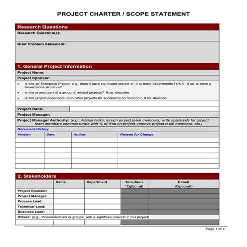 Project charter template 6-27-2012