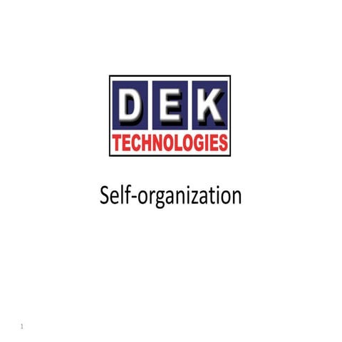 Self-organization - foundation for high performance