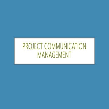 Project communication management